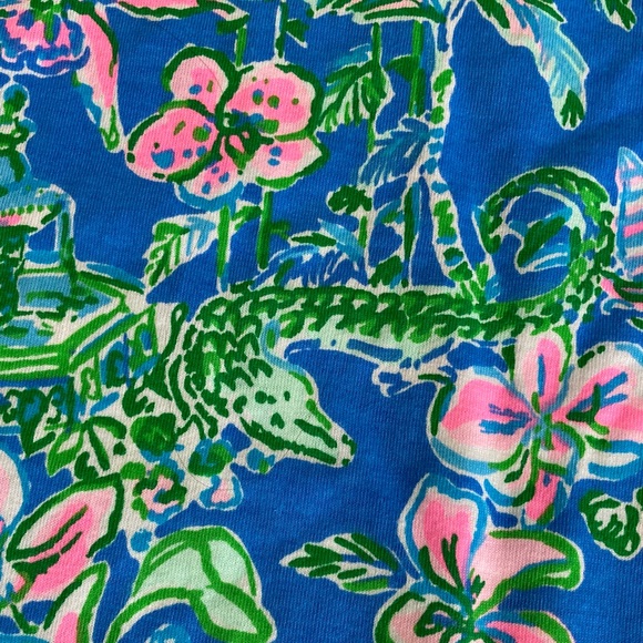 NWT Lilly Pulitzer Blue and Green Floral Tee Shirt Dress - Picture 8 of 10